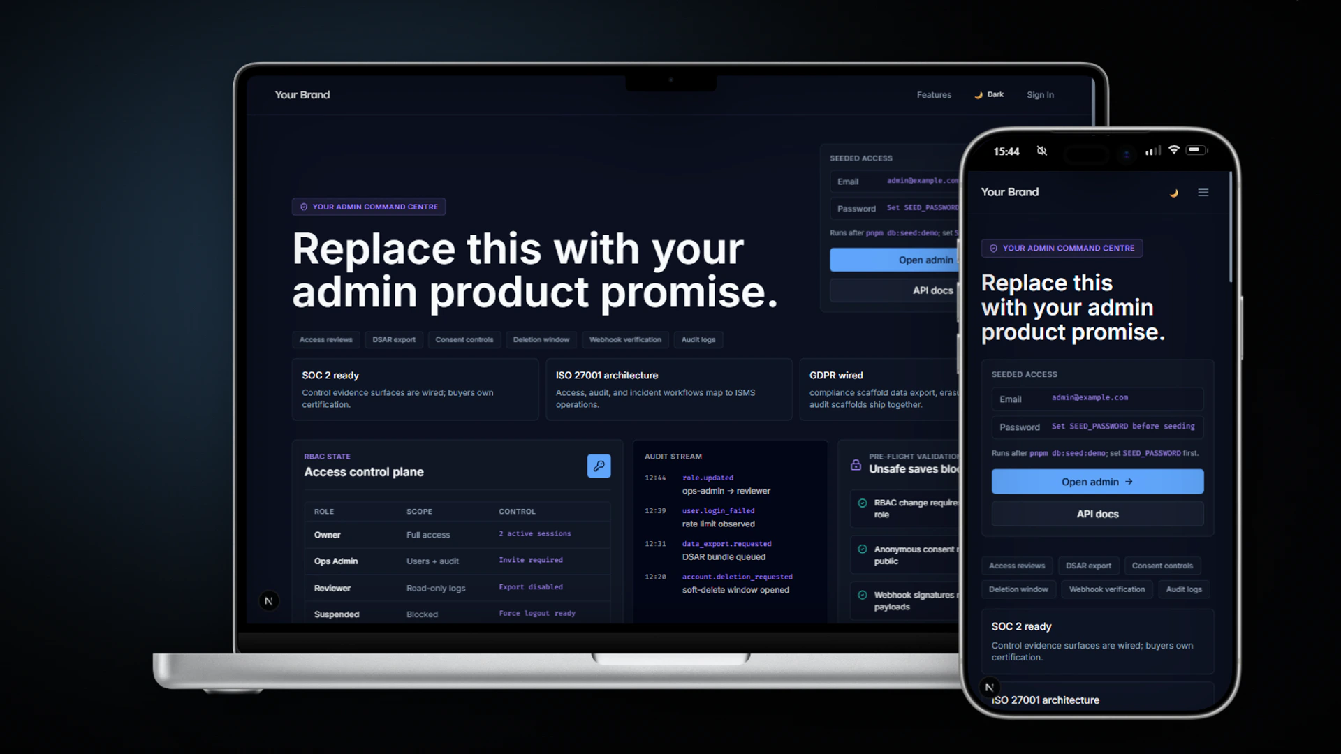 Admin Dashboard preview