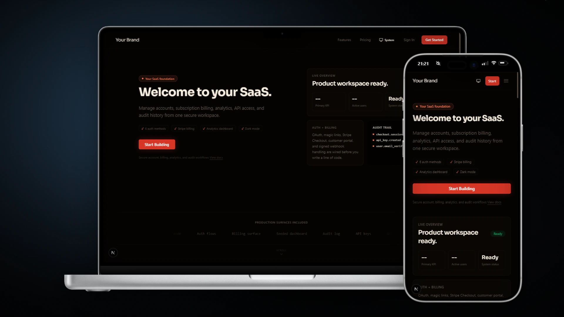 SaaS Starter preview